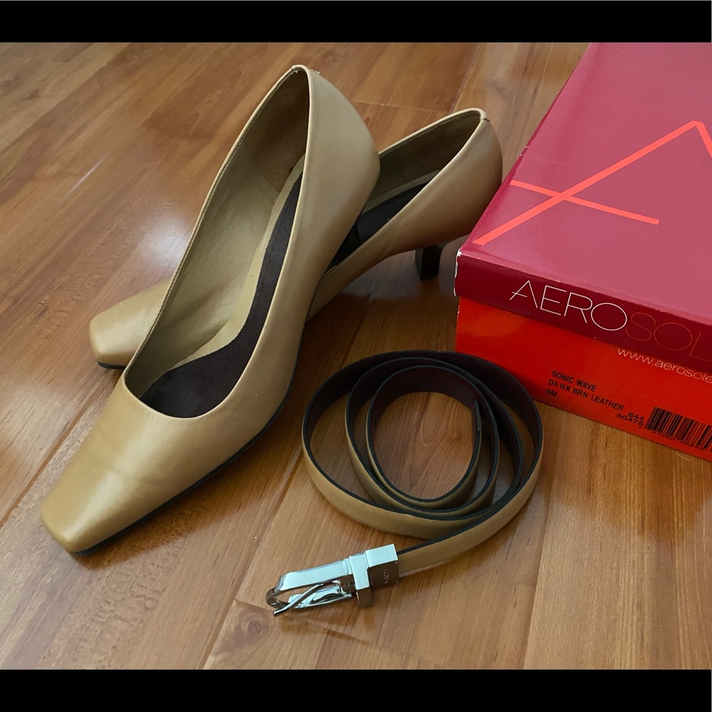 Aerosoles brown leather kitten heels 9M - NEW